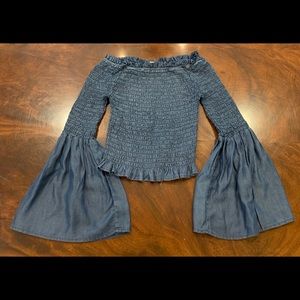 Blue long sleeve top